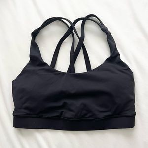 LULULEMON Black Energy Strappy Back Sports Bra w/ Padding Inserts 4